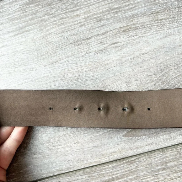 Vintage Jacob Jr Brown Leather  Rhinestones Floral Buckle Belt - Picture 12 of 14